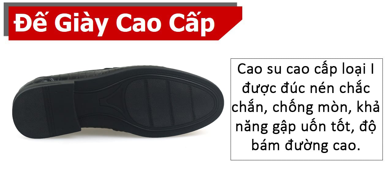 Giày Bit Loafer nam vân da cá sấu